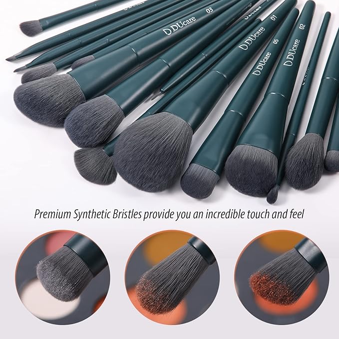 DUcare Makeup Gift Set 19 Pcs,17pcs Makeup Brushes Set 1pc Cleaning Mat 1pc Makeup Sponge Make up Brushes for Foundation,Face Blending Powder, Contour, Bronzer,Highlight, Concealer, Eyeshadow