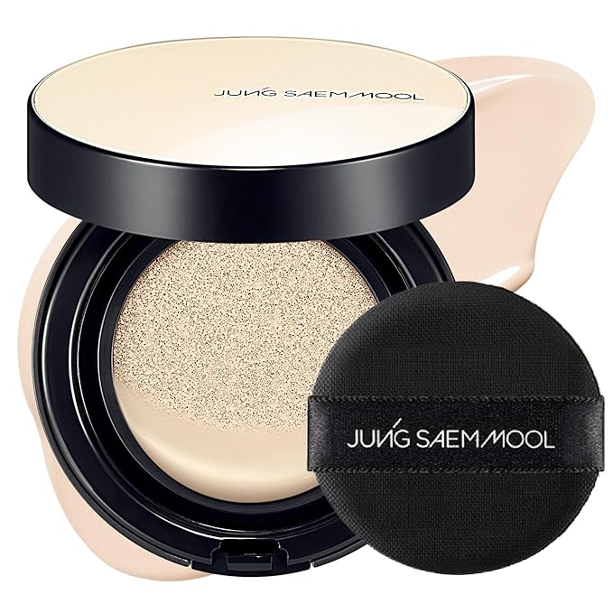 JUNG SAEM MOOL Essential Skin Nuder Cushion | Natural Finish, Buildable Coverage Cushion Foundation by Korean Makeup Artist (Refill Not Included, 0.49 Fl Oz), 13N Fair