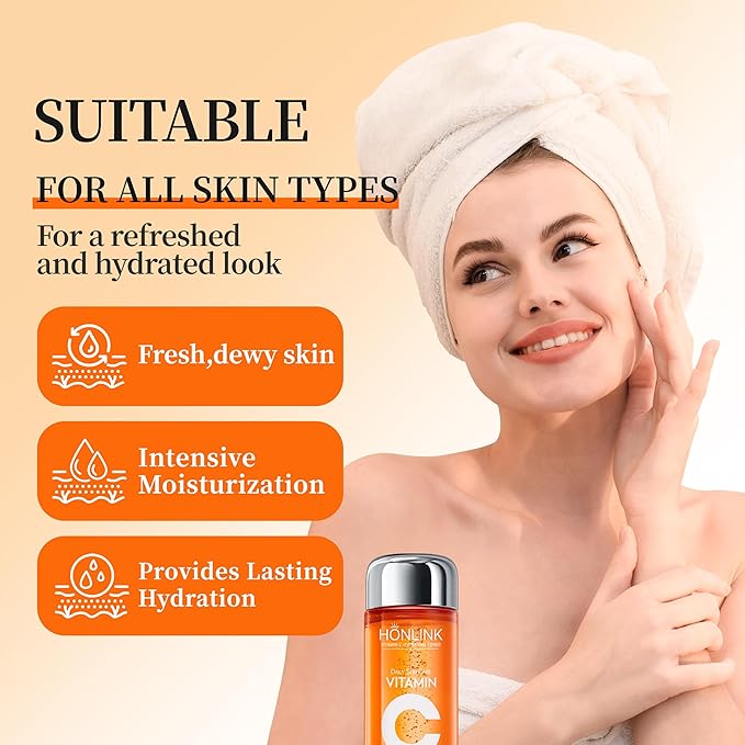 Vitamin C Facial Toner 130ml, 5X Vitamin C with Niacinamide & Hyaluronic Acid, Daily Hydrating Toner to Improve Skin Texture, Balance pH and Enhance Glow
