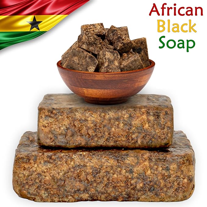Raw African Black Soap 10 lbs. Bulk Wholesale Bars 100% Pure Natural From Ghana. Acne Treatment, Aids Against Eczema & Psoriasis, Dry Skin, Scars and Dark Spots. Great For Pimples, Blackhead.
