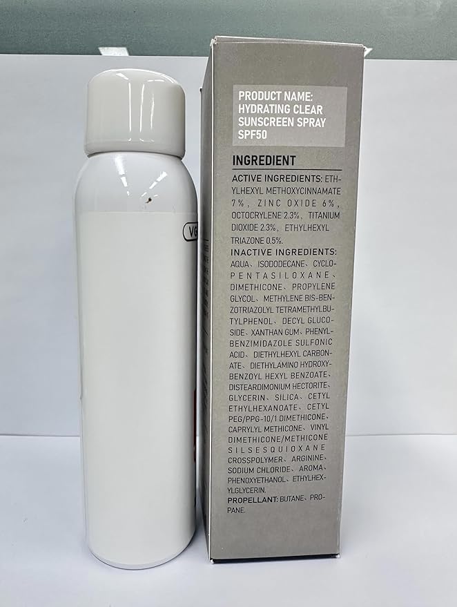 Sunscreen Spray SPF 50+ for Face & Body, Reef Safe Sunscreen Spray, Broad Spectrum UVA/UVB Sunblock, Oxybenzone-Free, Non-Comedogenic, Oil-Free, Water Resistant, 5.07oz Travel Size (1 pack)