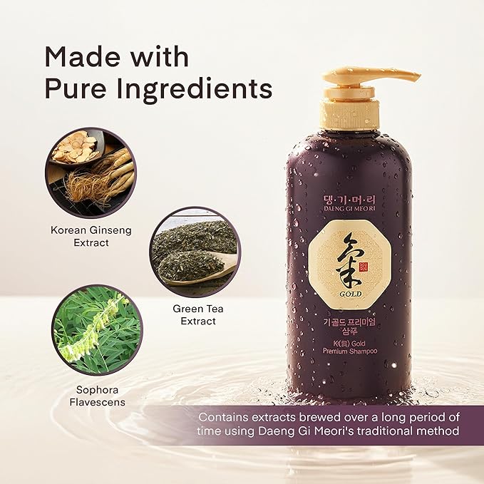 Daeng Gi Meo Ri - Ki Gold Premium Shampoo 2 Set, Promotes Elastic Hair, Prevents Hair Loss, Eliminates Dandruff, 780ml