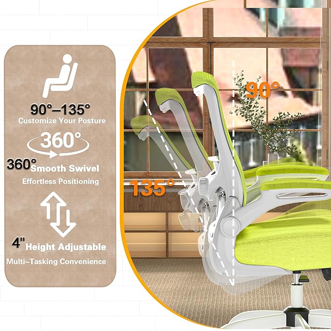 Ergonomic Office Chair - High Back Desk Chair with Adjustable Lumbar Support, Breathable Mesh Back, 330LBS Capacity, Easy Assembly, for Home Office Executive Computer Task