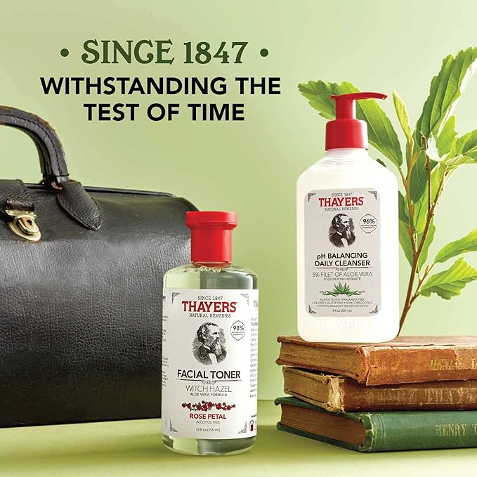 THAYERS pH Balancing Daily Cleanser,Face Wash with Aloe Vera,Gentle and Hydrating Skin Care for Dry,Oily,or Acne Prone Skin,8 FL Oz.,(Pack of 2)