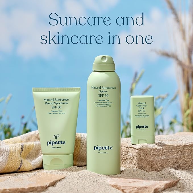 Pipette Baby Mineral Sunscreen Spray SPF 30, 6 oz, Water-resistant Non-nano Zinc Oxide Mineral Sunscreen, UVB/UVA Sunblock for Kids, Safe for Sensitive Skin | Baby, Broad Spectrum, Water Resistant, UVB/UVA, Non-Toxic, Sun Protection
