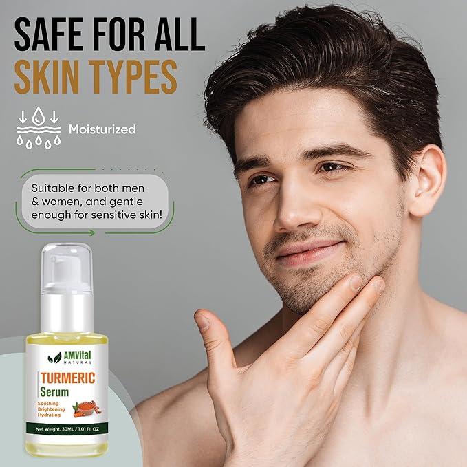 AMVital Turmeric Skincare Bundle – Cleanser, Toner, Cream & Serum for Radiant, Even-Toned Skin