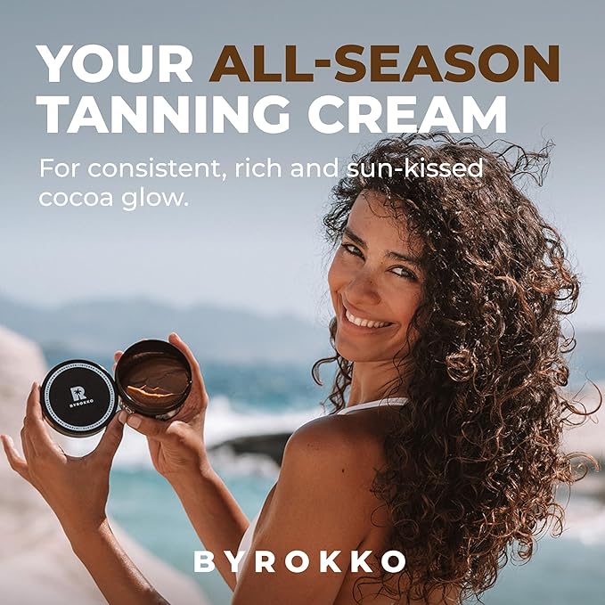BYROKKO Shine Brown Chocolate Tan Accelerator Cream 6.8 Fl Oz, Outdoor Sun or Indoor Tanning Oil or Tanning Bed Lotion, Fast Bronzer with Premium Natural Ingredients for Deep, Long-Lasting Glow