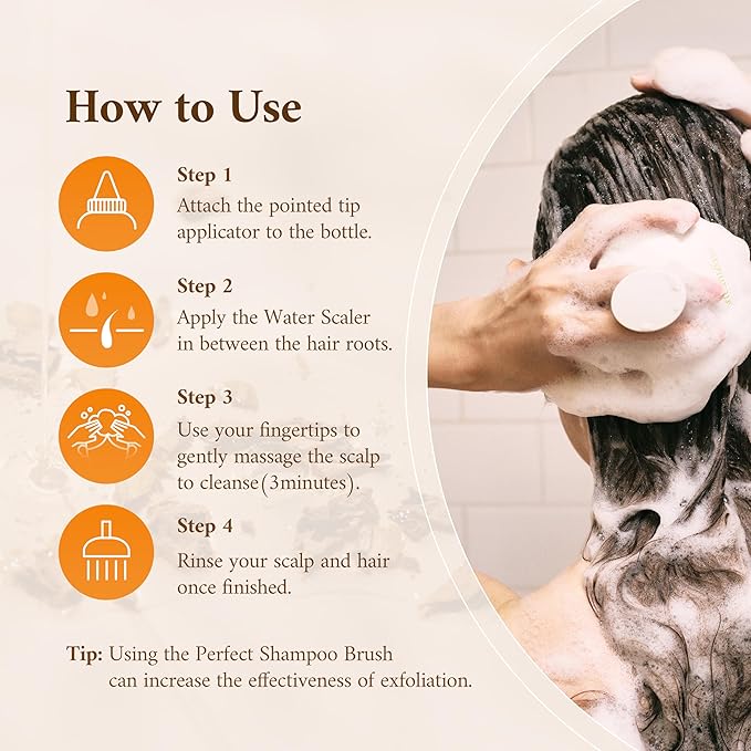 STEAMBASE Turmeric Scalp Water Scaler | Scalp Exfoliator for Itchy Dry Scalp, Thinning Hair, Buildup Remover, Treatment for Excess Sebum Oily Greasy Hair | Korean Hair Care Products, 8.45 fl oz