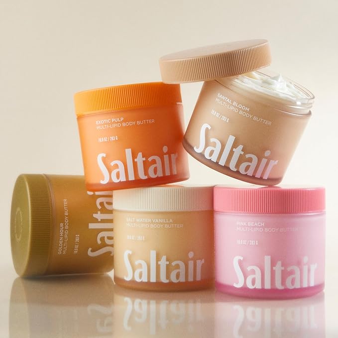 Saltair Multi-Lipid Body Butter – Hydrating 24-Hour Moisture – Body Cream for Soft Skin & Barrier Support – Ceramides, Coconut Oil & Shea Butter for Dry Skin Care – Exotic Pulp, 10oz