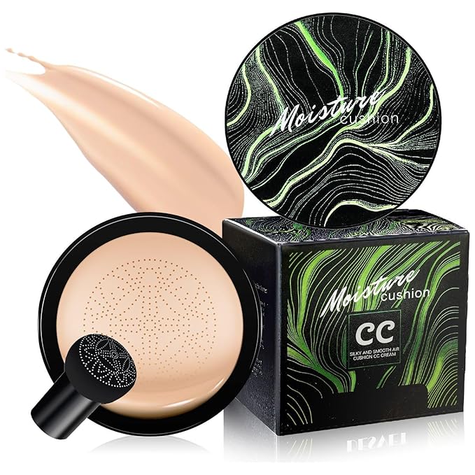Air Cushion CC Cream Foundation - BB Cream Concealer for Older Women, Foundation Makeup Brightening & Moisturizing Concealer Full Coverage Matte Finish, Tattoo Cover up Makeup Waterproof (Ivory)