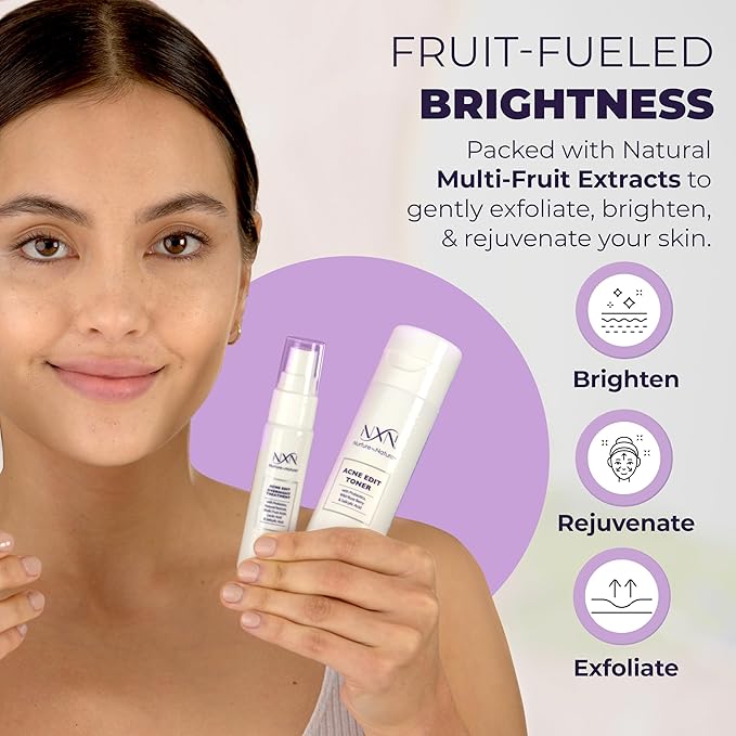 NxN Acne Facial Toner with Salicylic Acid, Witch Hazel, Probiotics & Natural Multi-Fruit Extracts Alcohol Free Treatment for All Skin Types