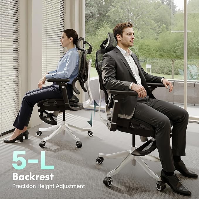 FLEXISPOT ErgoX Max Ergonomic Office Chair with footrest Black - Aluminum Alloy Frame & Base, 661 lb Capacity, 5D Armrests, 4D Adaptive Lumbar & 4D Headrest 1