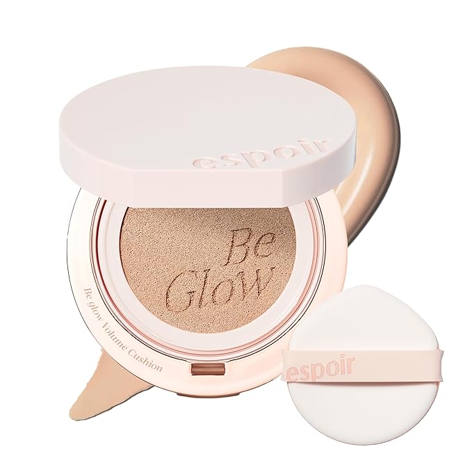 Espoir Be Glow Volume Cushion Foundation #22 Petal | Dewy & Radiant Finish for Long-Lasting Hydration, Quick and Easy Coverage, Lightweight Formula, Vegan, Korean Makeup, 0.46 oz