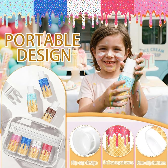 24 Pcs Ice Cream Drip Baseball Gifts Party Favors Travel Size Mini Sunscreen Bulk SPF 30+ Small Sunscreen Summer Outdoor for Sports Team Gifts Birthday Party Favors, 1 Fl. oz