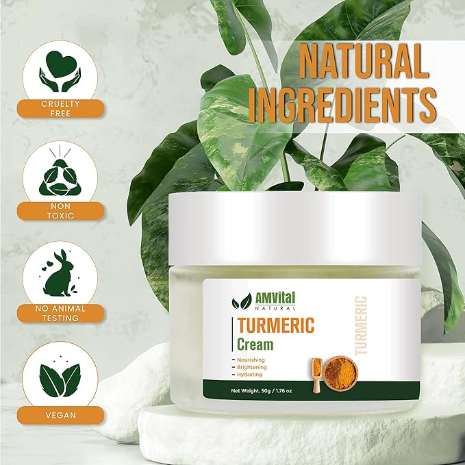 AMVital Turmeric Skincare Bundle – Cleanser, Toner, Cream & Serum for Radiant, Even-Toned Skin