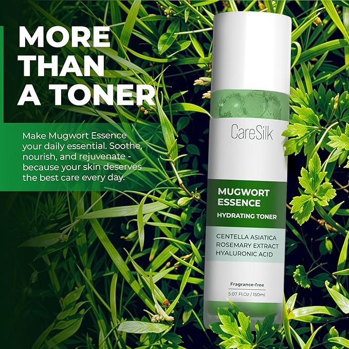 Mugwort Essence,Hydrating Face Toner with Artemisia, Hyaluronic Acid, Centella Asiatica & Rosemary Extract - Deep Moisturizing Skin Care & Barrier Protection Face Mist - 150 ml