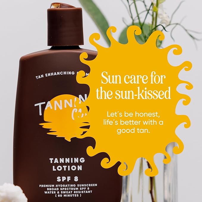 Tanning Club - Tanning Lotion SPF 8 - Hydrating Sun Care with Beta-Carotene, Green Tea, and Aloe - Water and Sweat Resistant (80 Minutes) - 150 ml