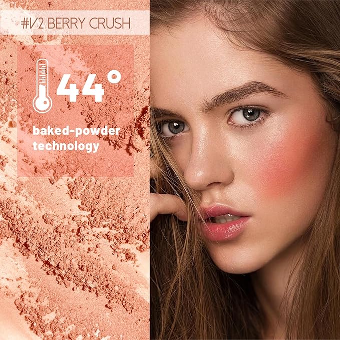 Multi Texture Heart Blush Cream, Liquid, Powder & Jelly Blushes for Cheeks,Beauty-Matte & Natural Finish Cheek Tint & Blush Palette (V2 Berry Crush)