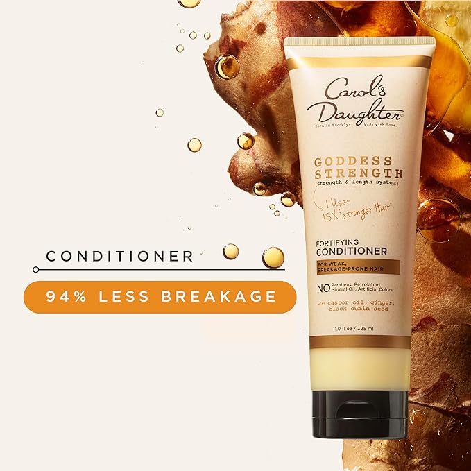 Carol's Daughter Goddess Strength Fortifying Conditioner For Wavy,Coily and Curly Hair,Sulfate Free Conditioner with Castor Oil for Weak Hair,11 Fl Oz,(Pack of 6)