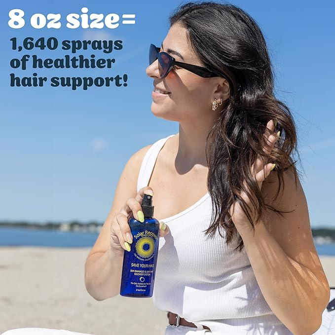 Solar Recover After Sun Moisturizing Spray & Hair Detangler Combo (3 Pack) - 12oz Full Size + 2oz Travel Size Hydrating Facial and Body Mist for Sunburn Relief + 8oz All Natural Leave-In Conditioner