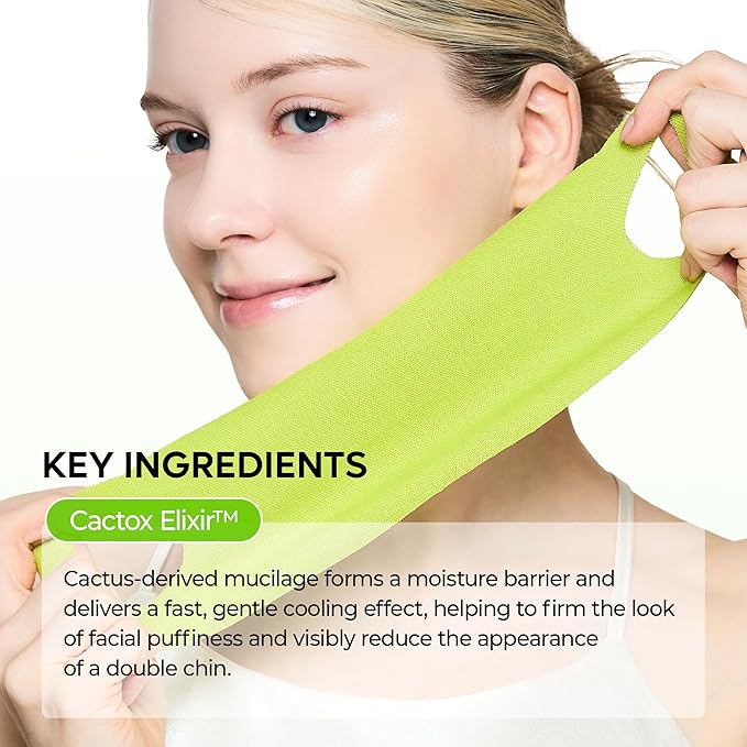 Dr.Melaxin CACTOX V-LIFTING MEWING BAND with Cactus Cooling Reduce Puffiness & Pore Tightening for Visible Pore Care Skin Repair