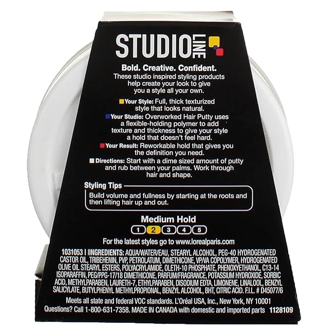 L’Oreal Paris Studio Putty Overworked 1.7 Ounce (50ml) (6 Pack)