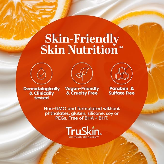 TruSkin Vitamin C Face Cream – Brightening & Hydrating Daily Moisturizer with Vitamin E, B5, Jojoba Oil & Green Tea – Smooth, Radiant-Looking Skin, 4 Fl Oz