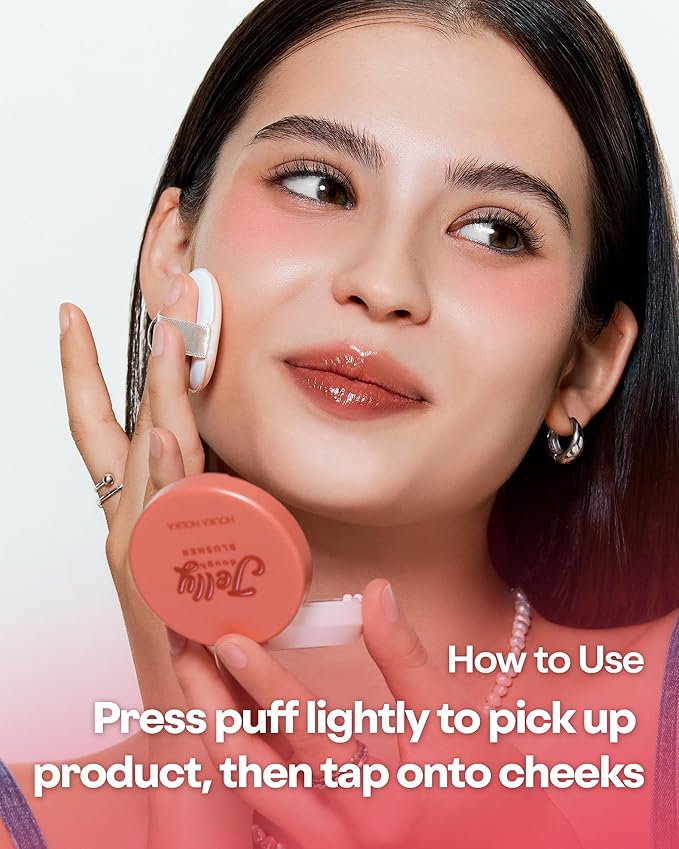 HOLIKA HOLIKA Jelly Dough Blusher 05 Rose Jelly - Korean Makeup Face Cheek Color, Long-Lasting Gel to Powder Formula, Smooth Matte Finish, Lightweight Non-Clumping Blush, 0.15oz.