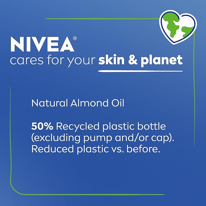 NIVEA Oil Infused Vanilla and Almond Oil Body Lotion for Women,Fast-Absorbing and Non-Greasy Vanilla Scented Lotion Moisturizes for 48 Hours,16.9 Fl Oz Pump Bottle,(Pack of 6)