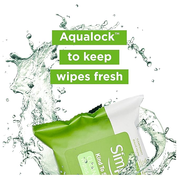 Simple Kind to Skin Facial Wipes Gentle and Effective Makeup Remover Cleansing Free from color and dye artificial perfume and harsh chemicals 25 Wipes, Pack of 2