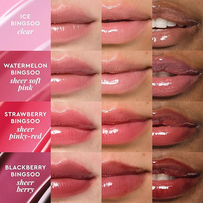 Glow Recipe Glass Balm Lip Treatment - 12Hr Hydrating Lip Balm & Moisturizer with Hyaluronic Acid to Smooth, Plump & Protect from Dryness, High Shine Finish - Clear Tint, Ice Bingsoo (15 ml)