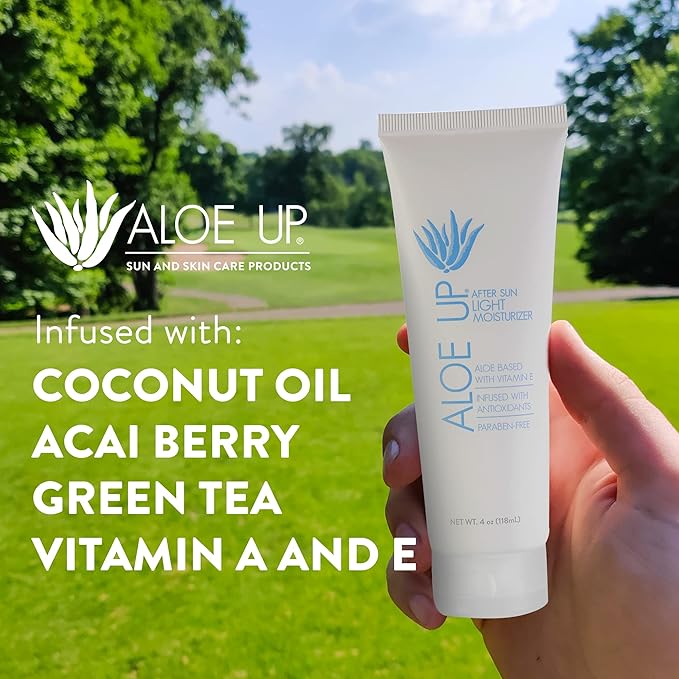 Aloe Up White Collection Sunscreen Spray SPF 50, White Collection Sunscreen Lotion SPF 30, After Sun Light Moisturizer, and SPF 25 For the Face Daily Moisturizer Sunscreen - Suncare Bundle - 4 Items