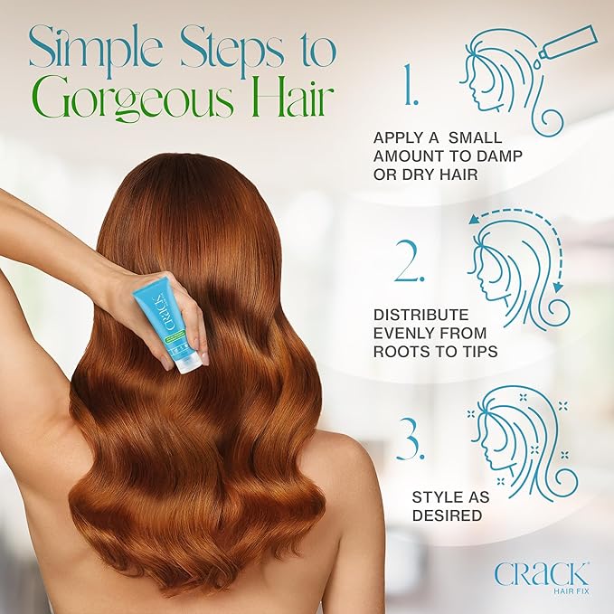 Crack HAIR FIX Trial and Travel Size Styling Creme - Multi-Tasking, Anti-Frizz, Leave-In Styling Aid With Protection from Humidity, Chlorine, Heat Treatments & Sun (.75 oz - PACK OF TWO)
