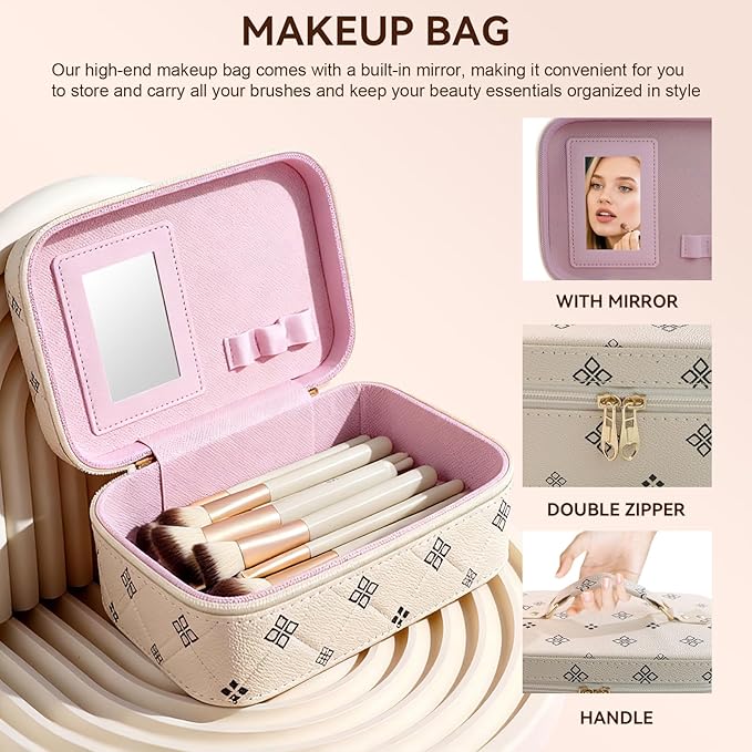 49 Pcs Makeup Brushes Set, Professional Premium Make up Brushes Kit with Leather Case, Complete Makeup Brush Set for Foundation, Blush, Contour, Concealer Eye and Face Makeup Cosmetic Tools