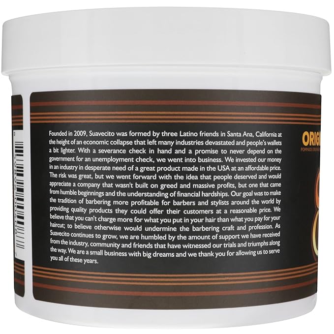 Suavecito Original Hold Pomade 32 oz, 1 Pack - Medium Hold Hair Pomade For Men - Medium Shine Water Based Wax Like Flake Free Hair Gel - Easy To Wash Out - All Day Hold For All Hairstyles