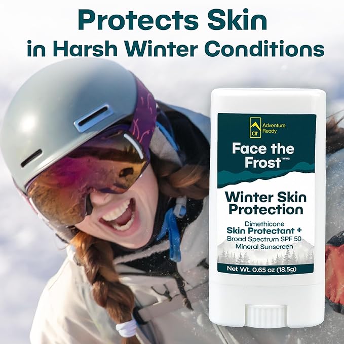 Adventure Ready Mineral Sunscreen Stick for Face - SPF 50 Broad Spectrum with Zinc Oxide & Dimethicone for Winter Skin Protection - Nourishing Butter Blend - Paraben and Fragrance Free, 0.65 oz