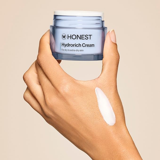 Honest Beauty Hydrorich Cream with Hyaluronic Acid + Mushroom Complex, Clinically Tested for Dry Skin, Dermatologist Tested, Hypoallergenic, Vegan, EWG Verified