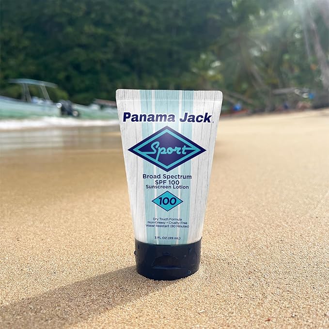 Panama Jack Sport Sunscreen Lotion - SPF 100, Broad Spectrum UVA/UVB Protection, Non-Greasy, PABA, Paraben, Gluten & Cruelty Free, 3 FL OZ (Pack of 2)