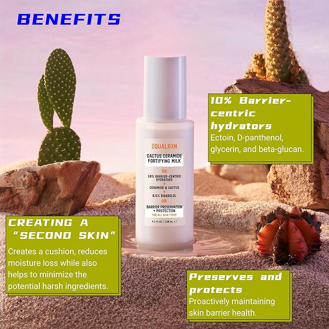 Cactus Ceramide Fortifying Milk and Purslane Prebiotic Moisturizer Bundle Reinforce & Support Moisturizing Skincare