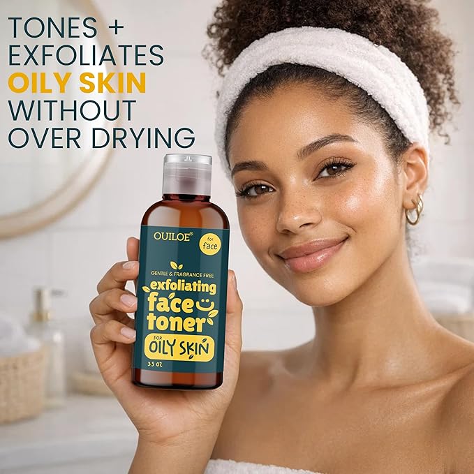 Non Comedogenic Face Toner for Oily Skin - Fragrance Free Pore Minimizer for Face - Safe for Acne Prone and Sensitive Skin - Non Irritating, pH Balanced, Gentle, 3.52 oz by Ouiloe