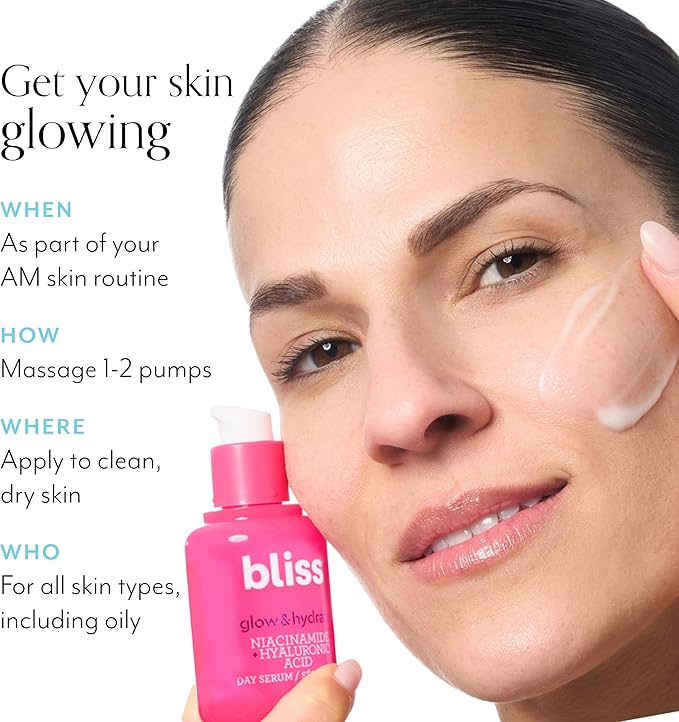 Bliss Well Yes! Hydration & Glow Trio - Hydrating Toner, Glow Serum, Night Serum - Brightening, Hydrating, Exfoliating - Clean, Vegan & Cruelty-Free