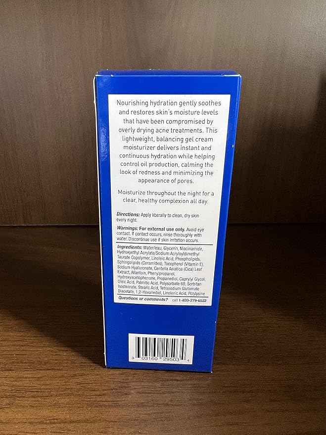 PanOxyl PM Balancing Repair Moisturizer with Niacinamide, Ceramides and Cica, Hydrating Face Moisturizer, Acne Prone Skin and Dry Skin, Non-Comedogenic Night Face Moisturizer, 3 oz (Pack of 2)