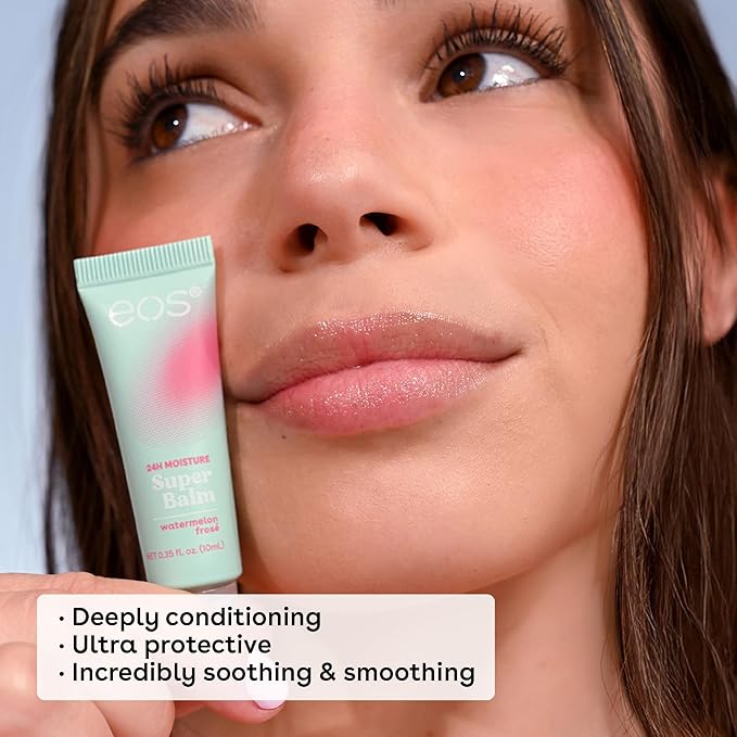 eos 24H Moisture Super Balm - Raspberry Kiwi Splash, Day or Night Lip Treatment, Made for Sensitive Skin, Lip Balms & Moisturizers, 0.35 fl oz (Pack of 2)