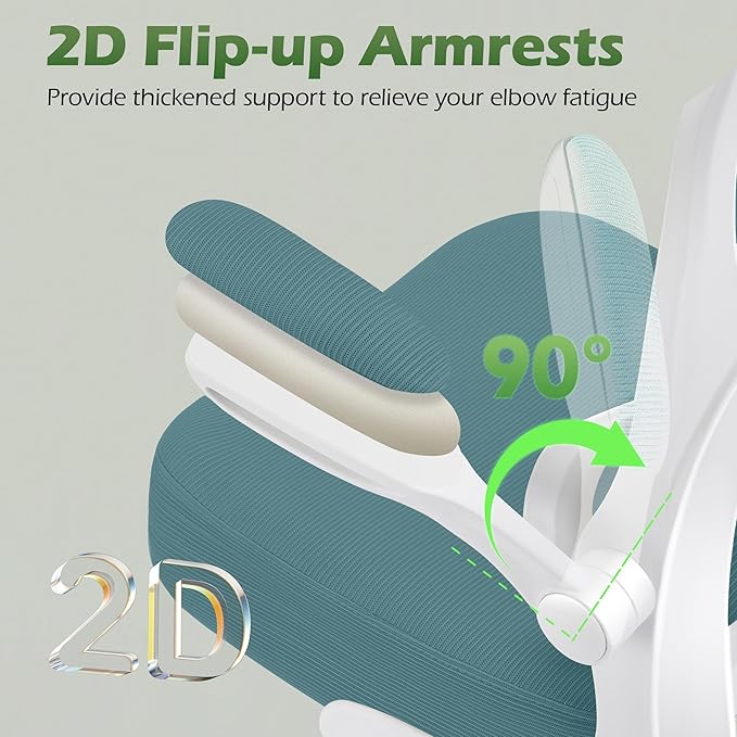AreShark Office Chair Ergonomic Desk Chairs with Adjustable Lumbar Support& Headrest Hanger, High Back Breathable Mesh Chair with Wheels, Rolling Swivel Comfy Task Computer Chair for Home Work Gaming