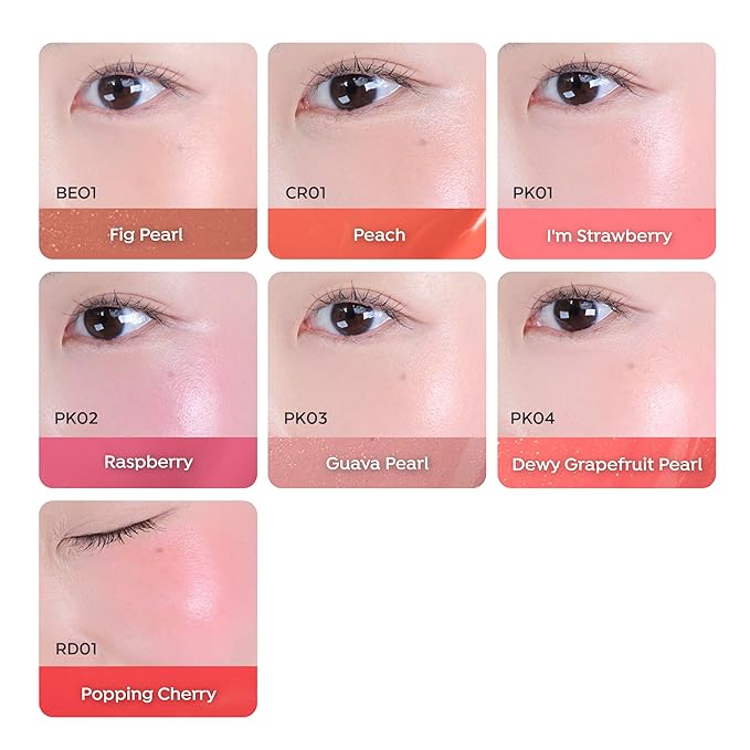 A'PIEU Juicy-Pang Water Blusher [PK04] – Fruity Liquid Blush for Cheeks, Buildable & Blendable Color, Hydrating Dewy Finish with Fruit Extract Blend & Rose Flower Water, 0.31 fl oz