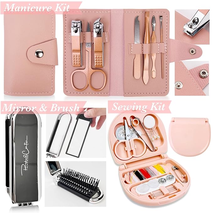 Women's Wedding Emergency Travel Kit 45 Essential Items for Brides Bridesmaid All-In-One Daily Beauty Style Set With Makeup Brushes (Bianca Luxe)