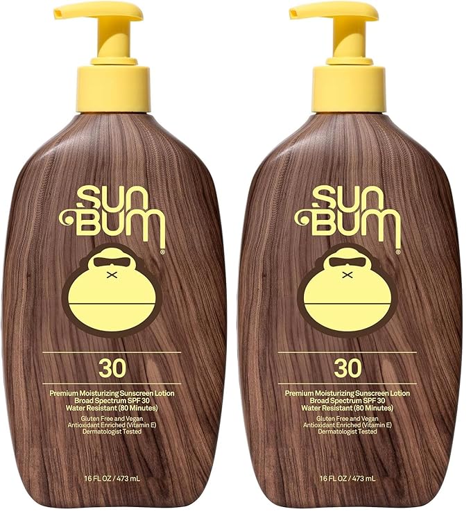 Sun Bum Original SPF 30 Sunscreen Body Lotion - Broad Spectrum Moisturizing Sunscreen with Vitamin E - Hawaii 104 Act Compliant (Made Without Octinoxate & Oxybenzone) - 16 oz (Pack of 2)