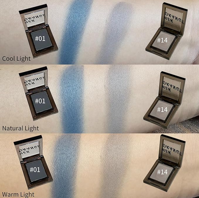 Grey Matte Eyeshadow Palette, Cool Toned Korean Eye Makeup, Ultra-Blendable, Slate Gray Green-Gray Eye Shadow, Single Shade Metallic Pigmented Color