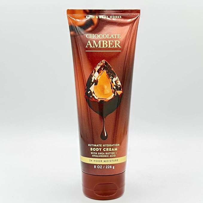 Bath & Body Works Chocolate Amber 4-Piece Gift Set | Includes: Fine Fragrance Mist, Body Wash, Ultimate Hydration Body Cream and S'mores Scentportable Car Visor Clip