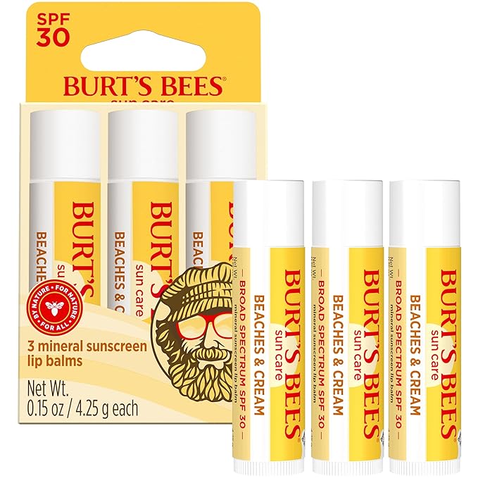 Burt's Bees Easter Basket Stuffers, Garden Party Lip Balm, Lavender Vanilla, Sweet Peach, Green Apple, Wildflower Honey, Responsibly Sourced Beeswax, Natural Origin Lip Treatment, 4 Tubes, 0.15 oz.